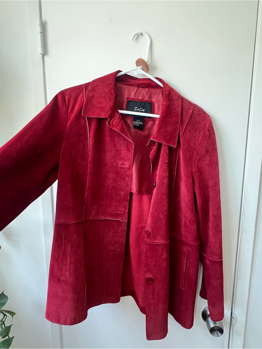 Vintage Red Suede Leather Jacket L